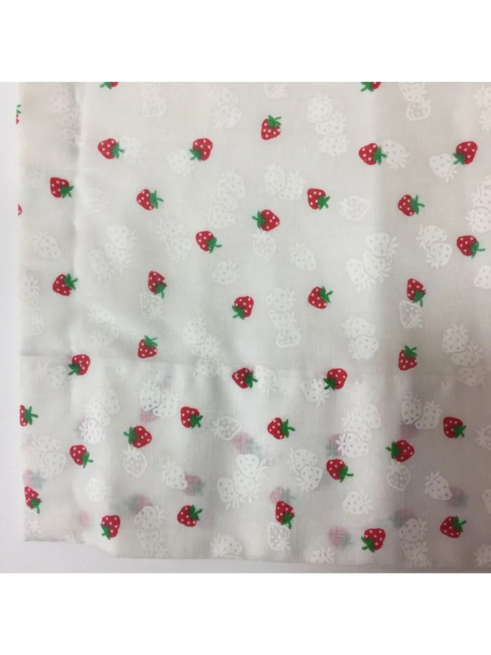 Vintage 1950s Drapes 1 Panel Curtains Weighted Corners Strawberry Cream 42x34